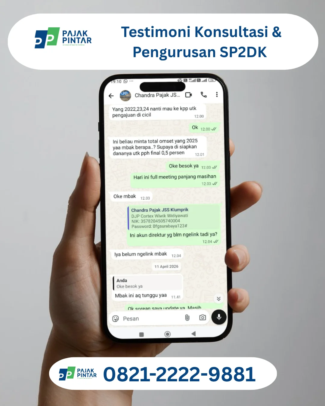 Bukti Percakapan Aktivitas Mitra Pajak Pintar 2