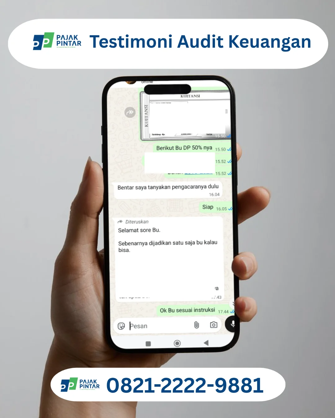 Bukti Tangkapan Layar Testimoni Audit Keuangan Pajak Pintar